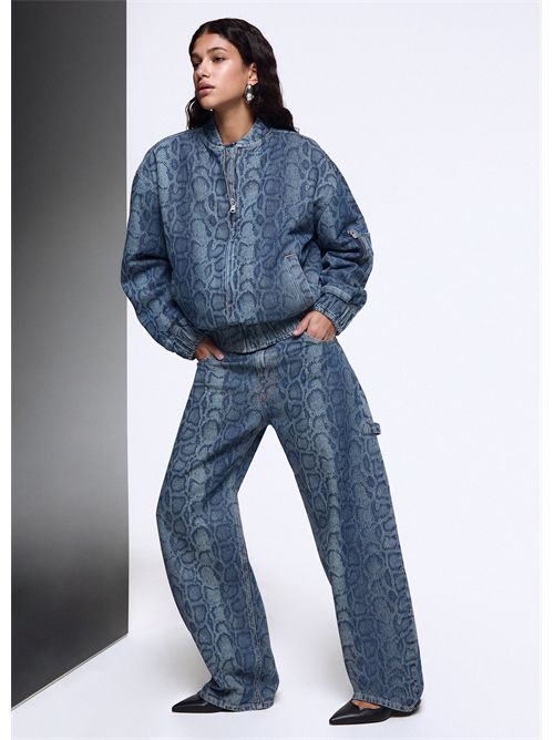 Bomber in denim pitonato LIU JO | UF6509D0397/79154